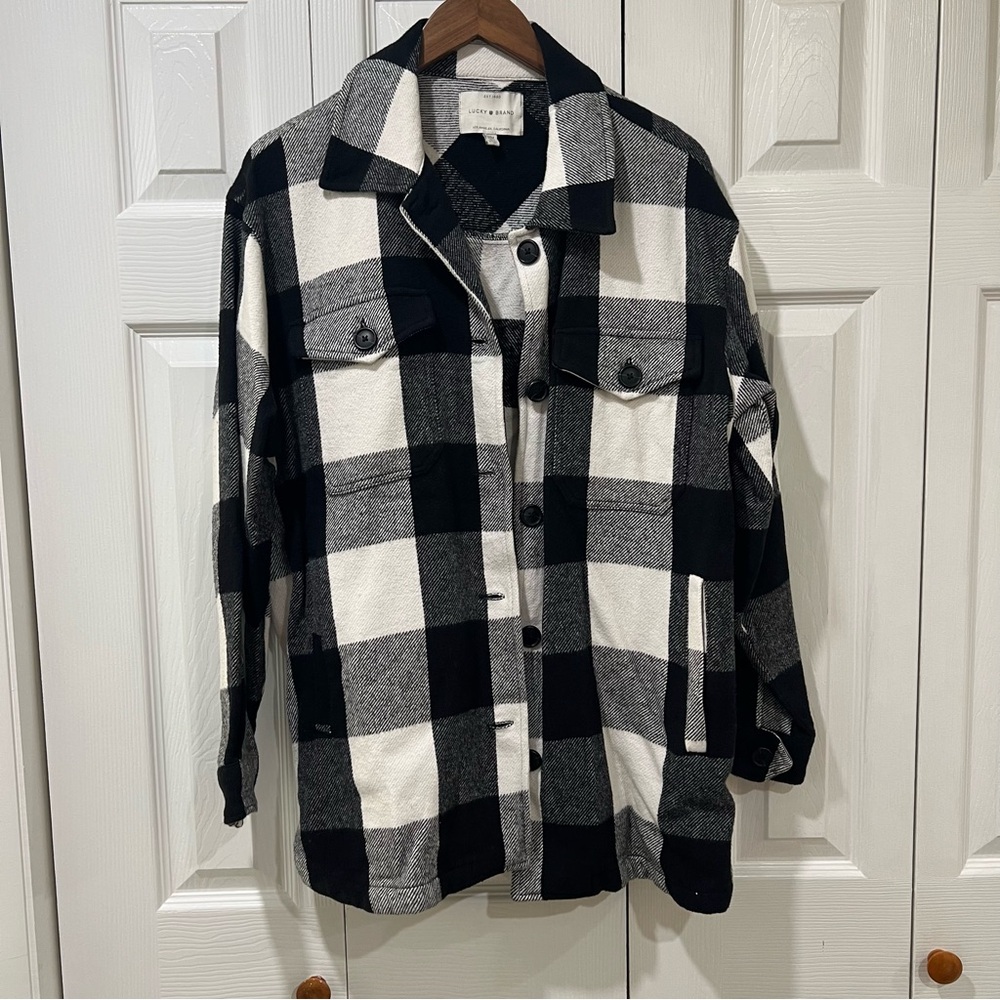 Lucky Brand Monochrome Checkered Coat